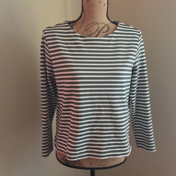 H&M Tops - H&M Green & White Striped Top